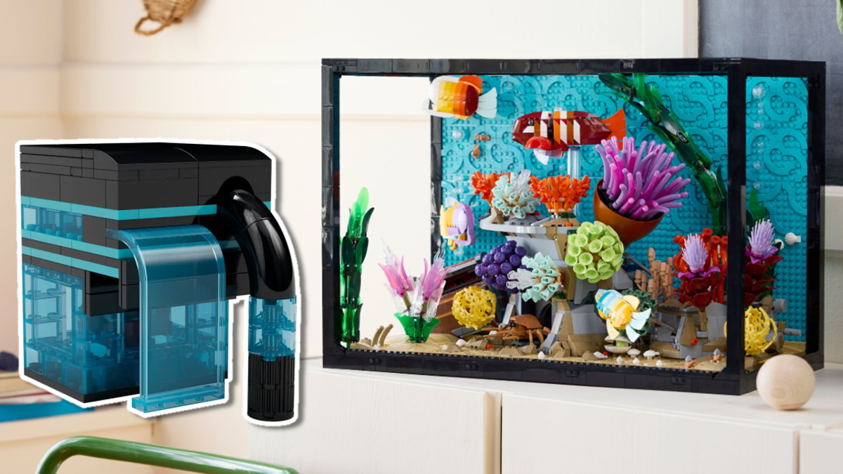 Take a closer look at LEGO Icons 10366 Tropical Aquarium’s GWP