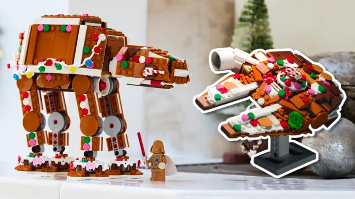 LEGO Star Wars Gingerbread AT-AT gets Millennium Falcon makeover