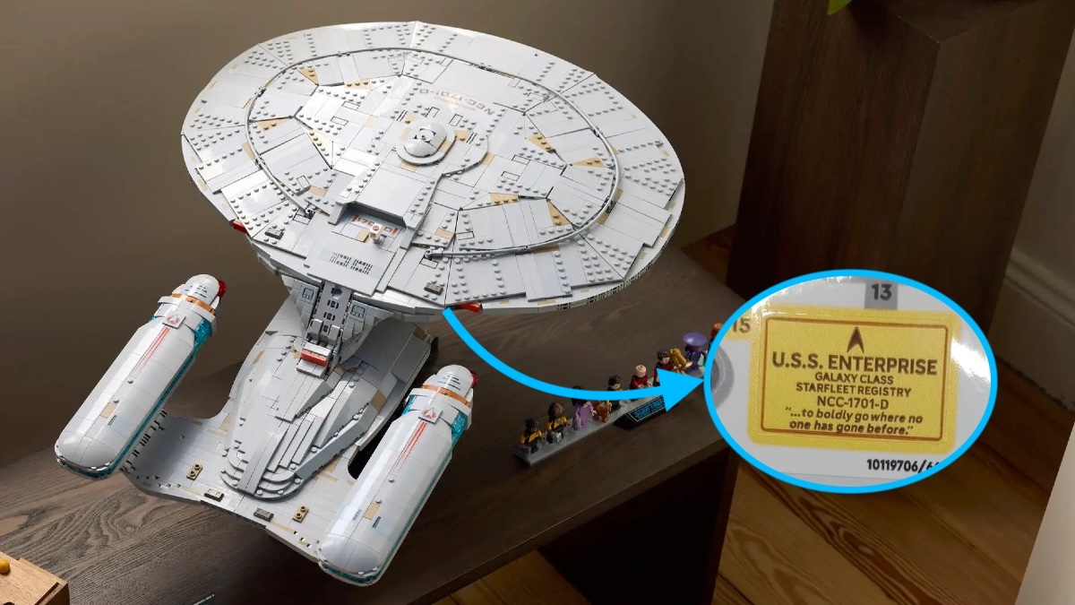 Replacement LEGO Star Trek Enterprise sticker is one step forward, two steps back