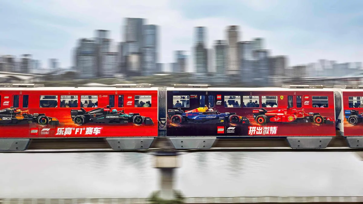 LEGO takes over a train for F1 Chinese Grand Prix advert