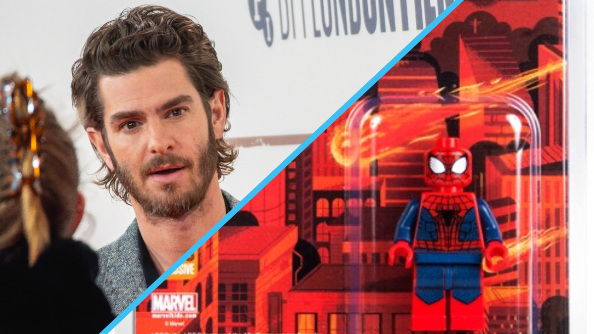 Andrew Garfield reacts to his ultra-rare $15,000 LEGO Spider-Man minifigure
